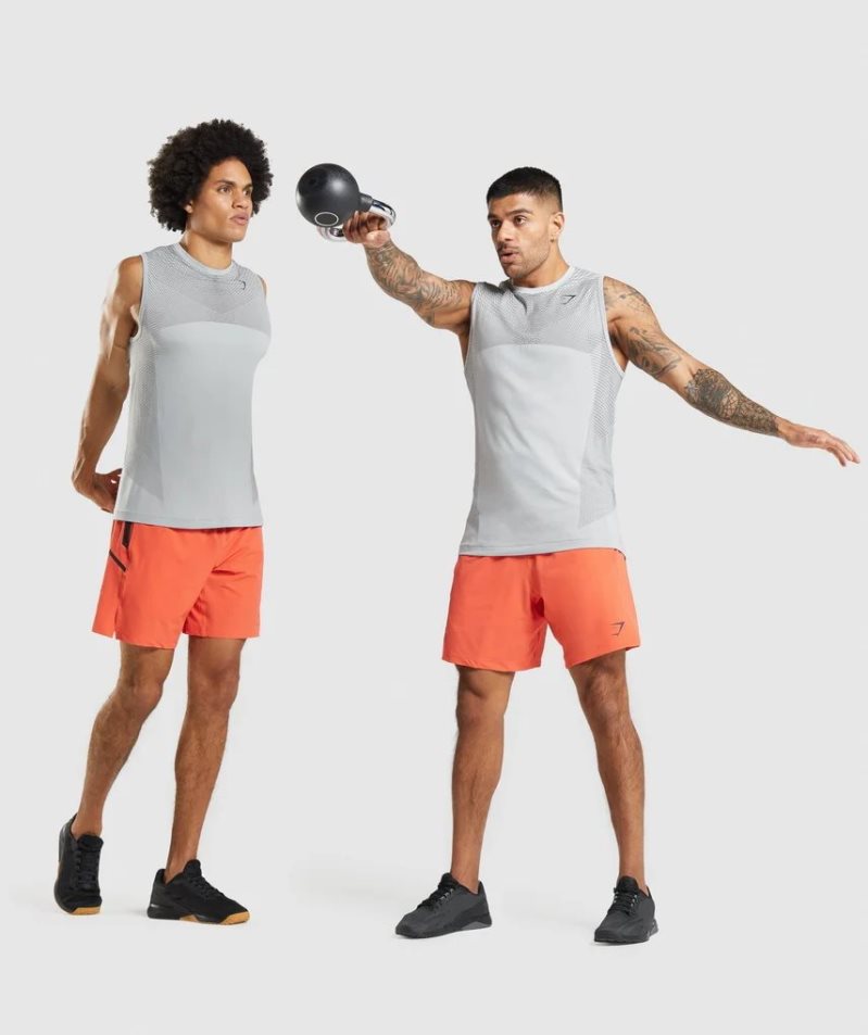 Men's Gymshark Apex Seamless Tanks Light Grey | NZ 2DKAGP